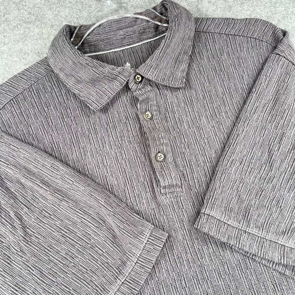 Nat Nast Luxury Originals Mens Large Polo Shirt Grey Black Textured Modal Knit L